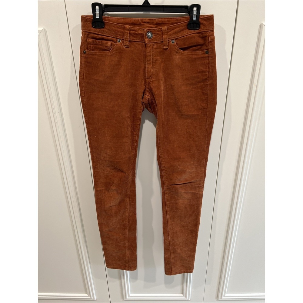 Patagonia Women's Fitted Corduroy Pants Size 25 Rust Brown Skinny Organic Cotton